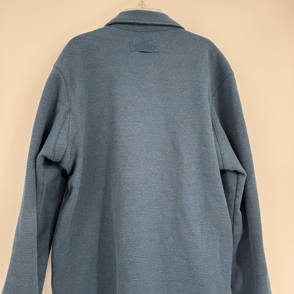 Duluth Trading Shirt Jacket Mens Size M Fleece Lined Blue Button Burly Shacket - Picture 14 of 15